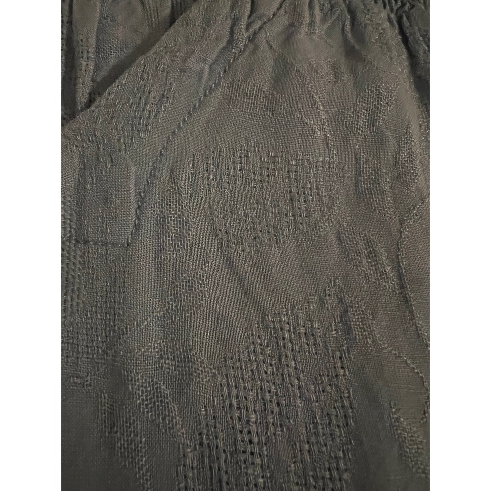 Maeve Anthropologie Blue Linen Smocked Jacquard Shift Dress V-Neck Pockets XS - Picture 4 of 4